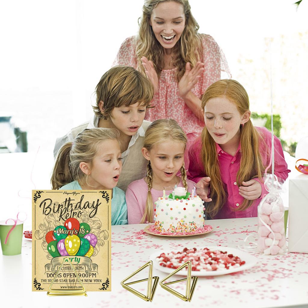 Place Card Holder 24 Pack Unique Metallic Gold Place Cards Table Number Stands Office Stationery Organizer Home Decor