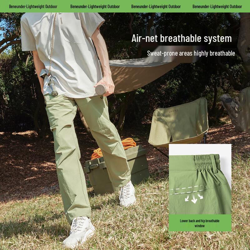 Beneunder Men's High-Stretch Quick-Dry Parachute Cargo Pants