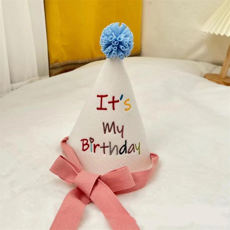 Korean-style Instagram Baby Birthday Hat Theme Party First Birthday Decoration Pointed Hat Photo Props