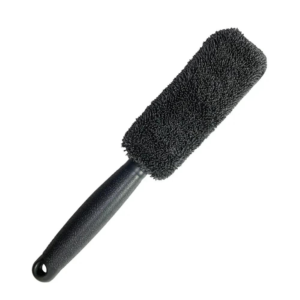 Portable Car Wheel Wash Brush Auto Detailing Microfiber Tire Rim with Plastic Handle Trunk Motorcycle Car Cleaning Accessories