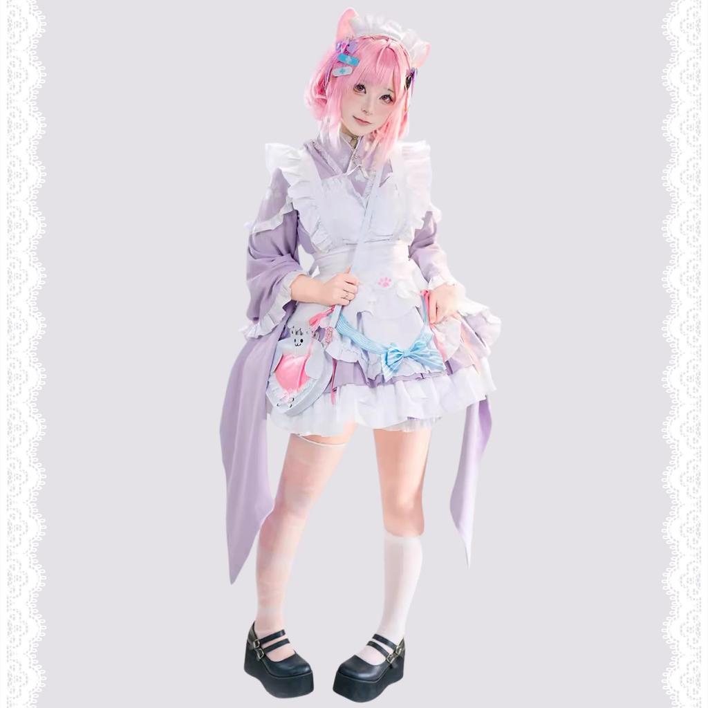 Sakuna Yuuki Cosplay VTuber Dress Maid [milky time] One-Piece Women's Japanese-Style