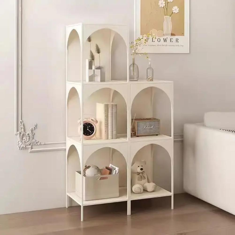 Nordic Metal Coffee Table Modern Side Tables with Storage Space Creative Landing Rack Bookshelf Bedroom Side Table Living Room