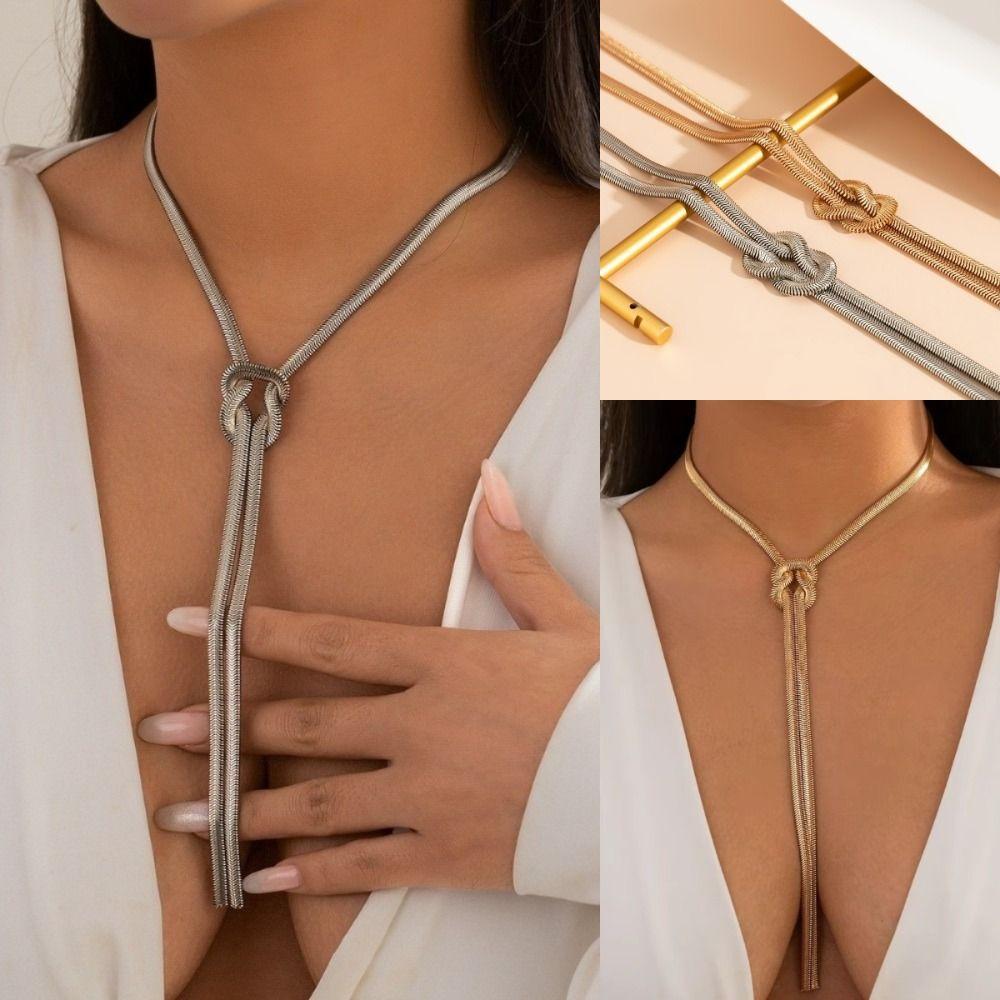 Smooth Twisted Chain Necklace Sexy Choker Necklace Trendy Long Snake Twisted Chain  Women's Jewelry