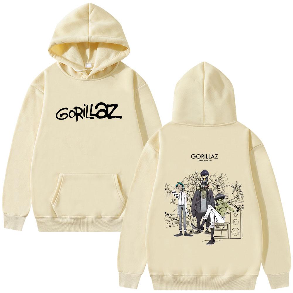 Alternative Rock Band Gorillaz Hoodie Men Women Hip Hop Fashion Oversized Pullover Hoodies Male Vintage Hooded