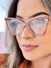 Trendy Lightweight TR90 TR90 Vintage Cat Eye Anti-blue Light Eyeglasses Spectacle Frame Frame Ladies Latest Ultra-light Frame Glasses