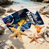 Custom Name Personalized Coraline Print Beach Towel, for Trip Camping Beach Party Home Decor, Birthday Gift for Family & Friends