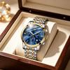 Classic Men Business Wrist Watch Quartz Chronograph Watches Luminous Hands Waterproof Steel Band Watch