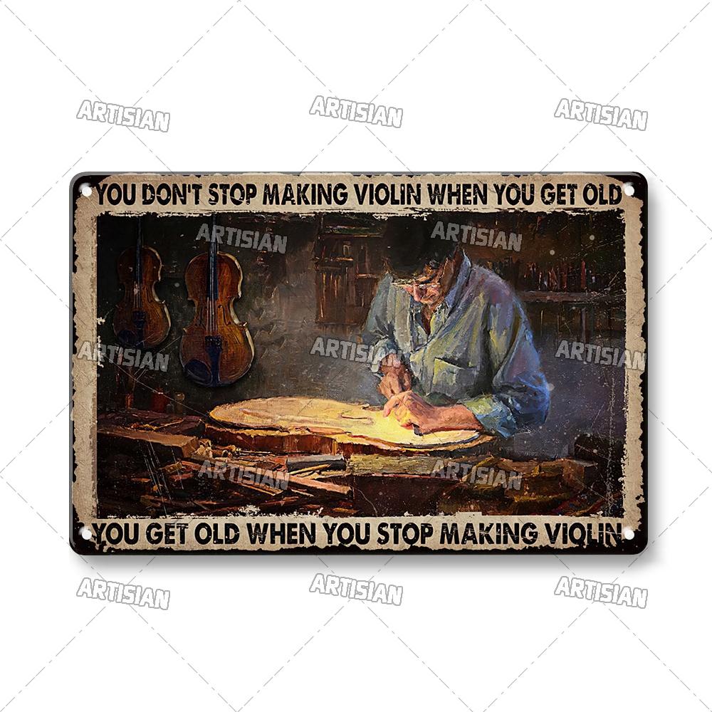 Artisian Job Work Metal Plaque Shoemaker Tin Sign Barista Hairstylist Luthier Painter Chef Decorative PlateWall Decor Garage Bar