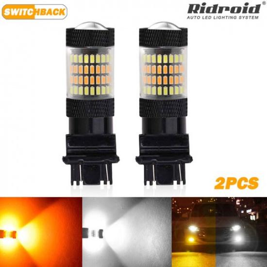 2x 3157 3156 Светодиодные лампочки для указателей поворота и дневных ходовых огней Белый Янтарный Switchback 4157na 3457a