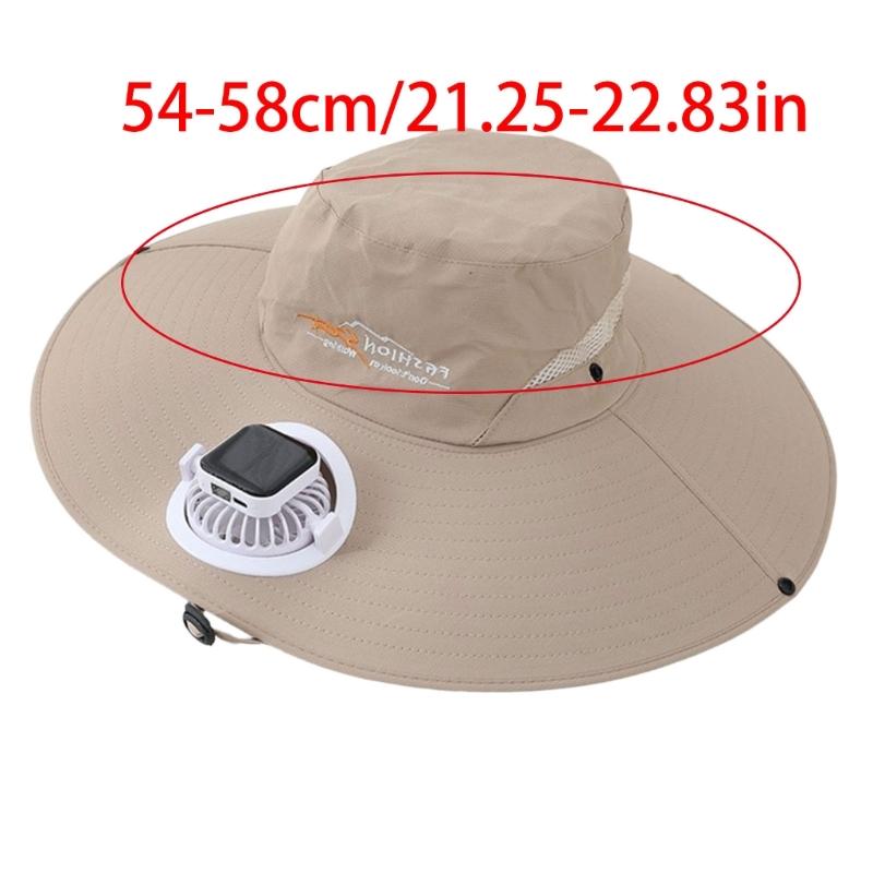 Adjustable Solar Charged Ventilation Cap With Large Brims Rechargeable Solar Fan Hat For Hiking Fishing Gardening