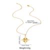 DGIDDK Stainless Steel Celtic Knot Cross Pendant Necklace Hollow Retro Fashion Collarbone Chain Jewelry Gift for Women