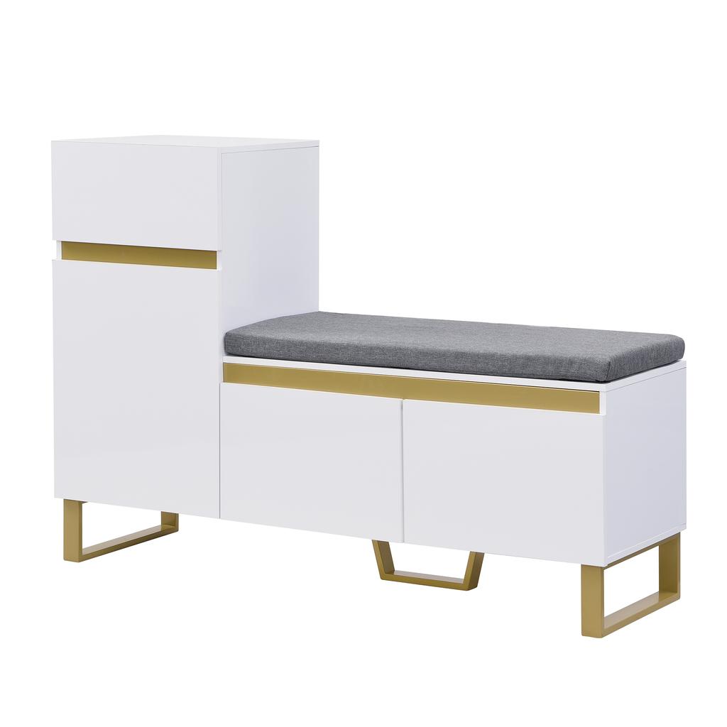 Shoe Cabinet with Large Capacity for the Entryway, Modern Minimalist Hallway Cabinet, Home Organizer with Drawers and Doors.