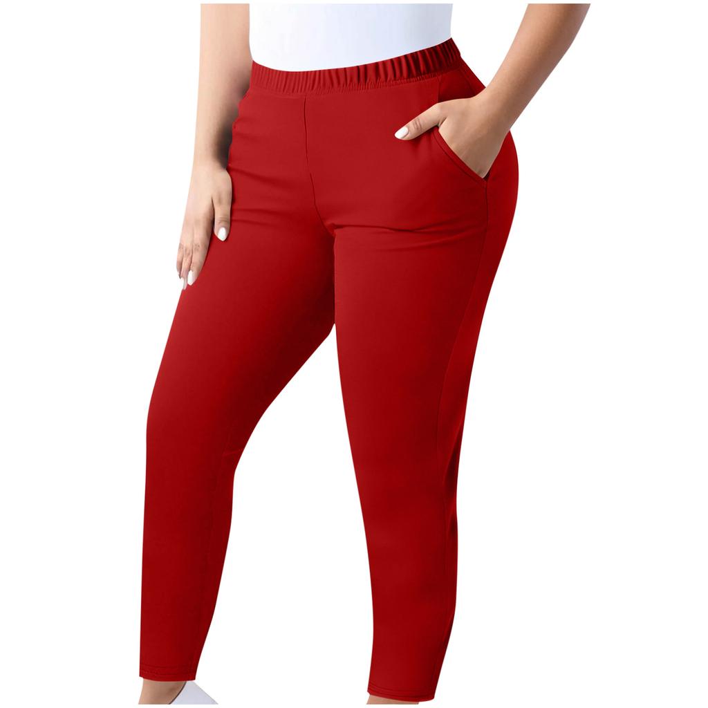 Plus Size Women Casual Yoga Leggings Stretchy Waistband Full Length Pants Comfortable Fit Suitable for Various Activities and Daily Wear