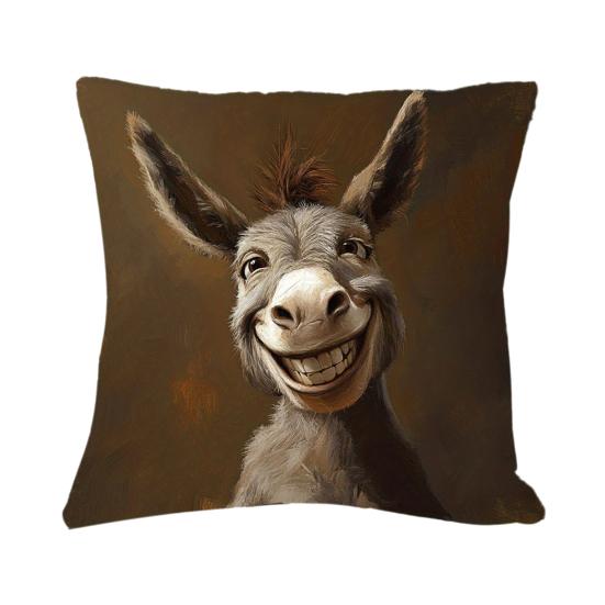 Yousheng Pillowcase Donkey Print Easy-Care Design Soft Breathable Pillow Cover Sofa Bedroom Patio Home Decor