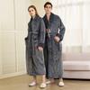 Men's Winter Shawl Collar Plush Fleece Bathrobe Soft Warm Long Sleeve Robe with Pockets Spa Robes for Men Comfortable Fluffy Homewear Sleepwear