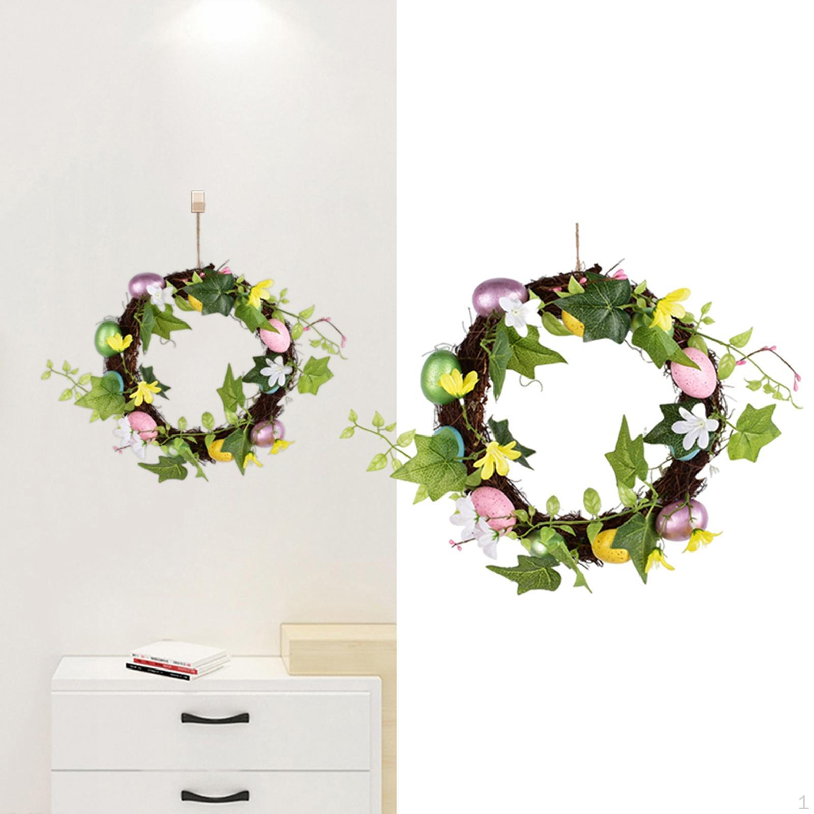 Венок, Искусственный цветочный венок Разноцветные листья для входной двери и пасхального декора A