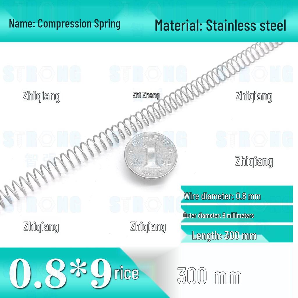 304 Stainless Steel Compression Spring – 300mm Long, High Elasticity, Shock Absorption, Customizable