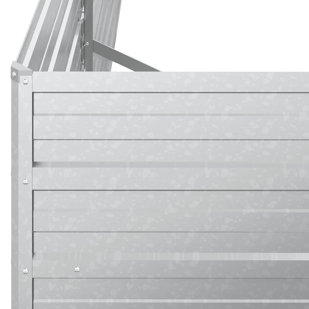 Garden Raised Bed 600x80x45 cm Galvanized Steel Silver