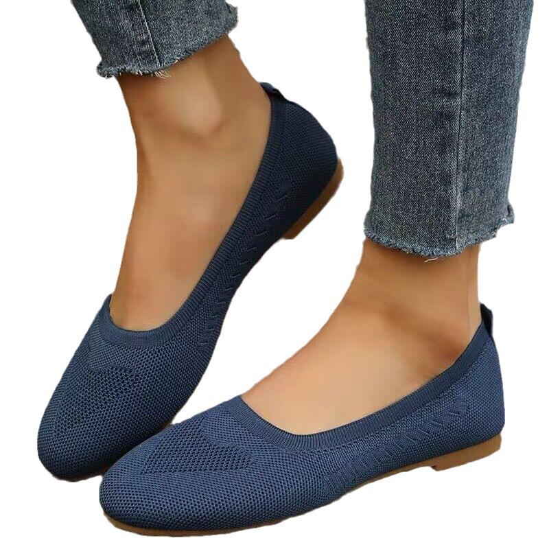 Foreign trade large size 4344 flat-bottomed casual single shoes women's spring and autumn new foot cover shallow mouth women's Doudou work shoes