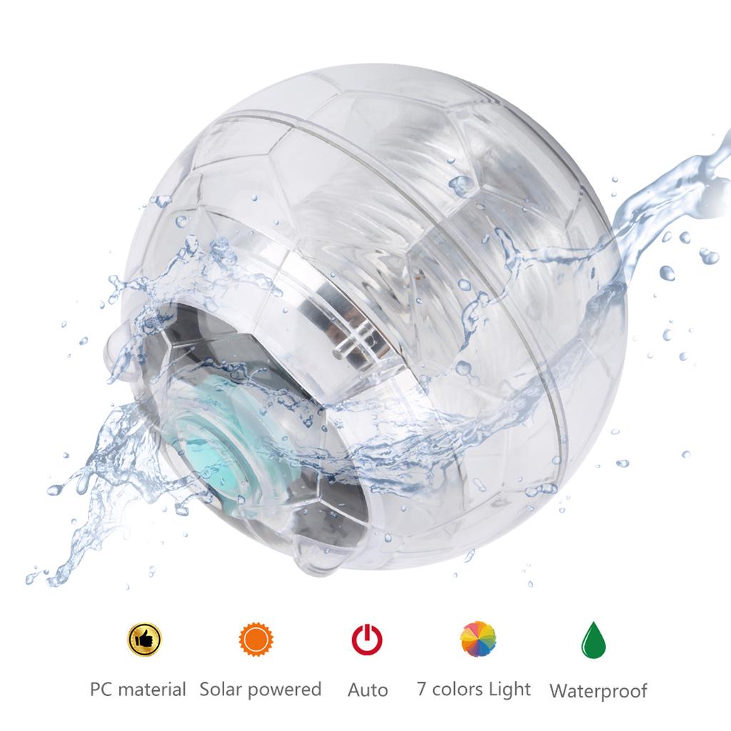 Waterproof Solar Power Lamp LED 7 Colors Floating Swimming Pool Pond Decoration Light