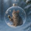 Cute Cat Christmas Ball Ornament 3D Animal Clear Plastic Ball Xmas Tree Ornaments