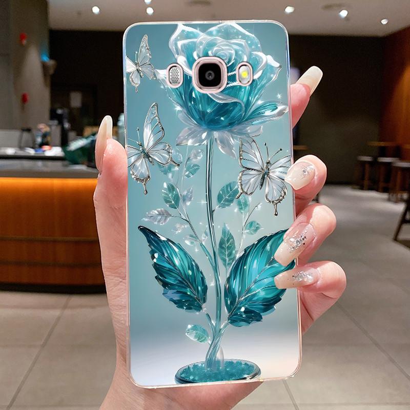 For Samsung J5 2016 J510F J510GN Case Samsung Galaxy J7 2016 J710F J710GN Phone Case Clear Fashion Butterfly Flowers Soft Cover