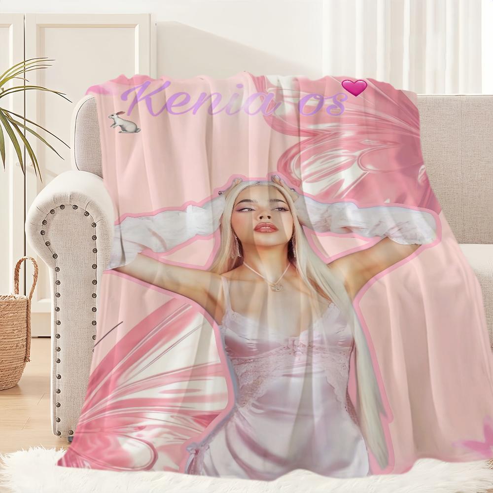 Singer Warm Soft Plush Nap Blankets Sofa k-Kenia for Living Room p-pink Office Bedroom Home A-aura Travel Kid Gift Os Flannel