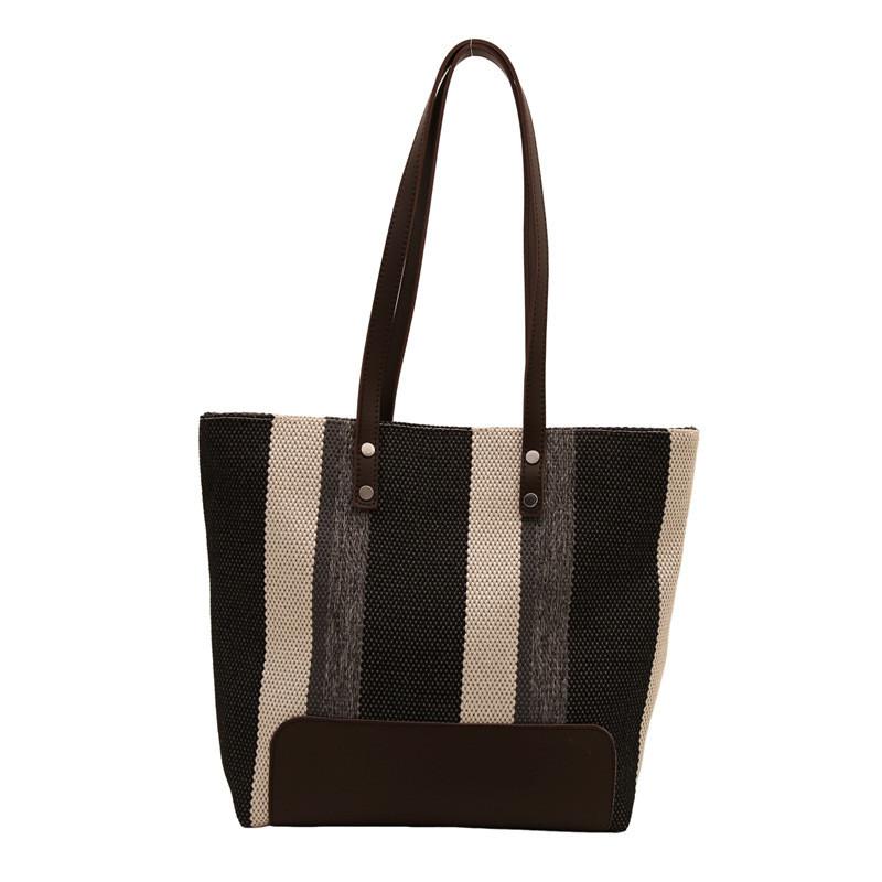 Stylish Colorblock Striped Tote Bag For Women With Spacious Design And Modern Urban Chic