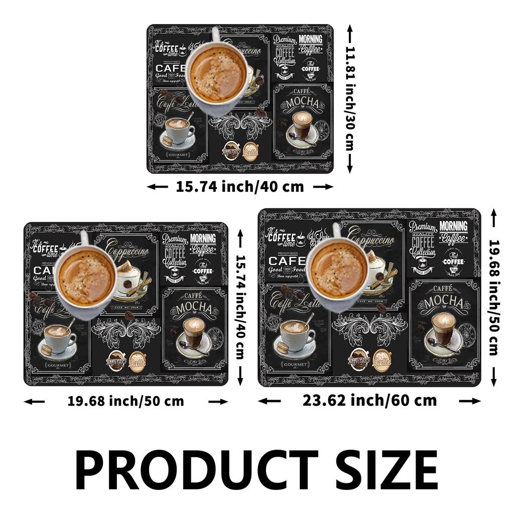 Vintage Coffee Machine Mat Retro Waterproof Kitchen Dish Drying Mats Quick Dry Non-slip Drain Pad Placemat Tableware