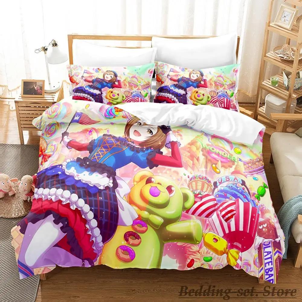 New Wonderlands x Showtime Anime Girls Bedding Set Single Twin Full Queen King Size Duvet Cover for Adult Kid Bedroom