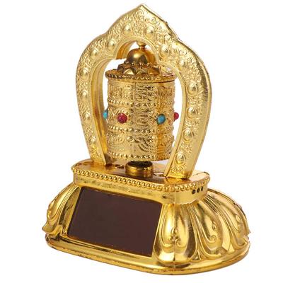 Energía Solar Rueda de Oración Tibetana Adorno para Coche Decoraciones Escrituras de Oración para Coche Símbolo de Seguridad Exquisito
