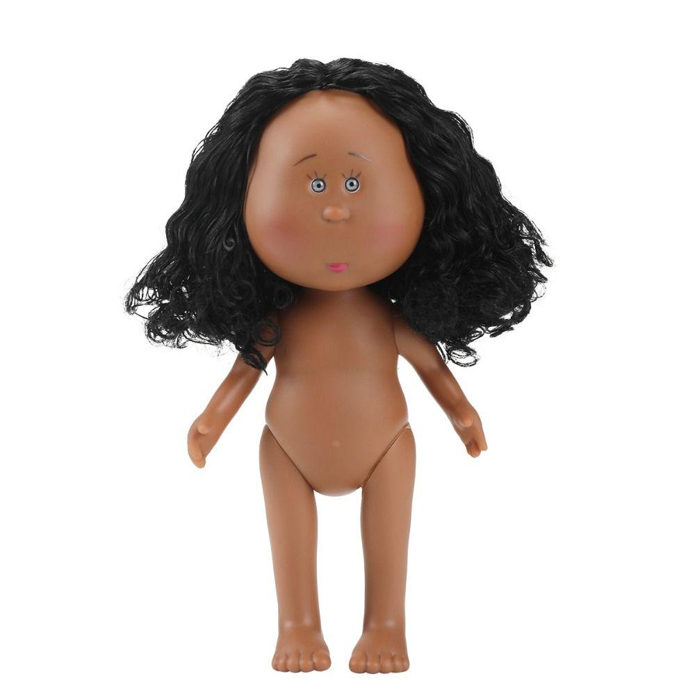 Lockige Haare Mia Kartoffelpuppen Dunkle Haut Actionfigur Körper 24cm Bohnenauge Vinylpuppe DIY Spielzeug
