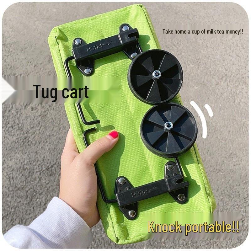 Foldable Portable Shopping Trolley Bag with Wheels - Large Capacity for Home, Grocery, and Express Delivery