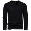 Men Solid Color Long Sleeve Casual Basic Bottoming T Shirt For Daily Wear