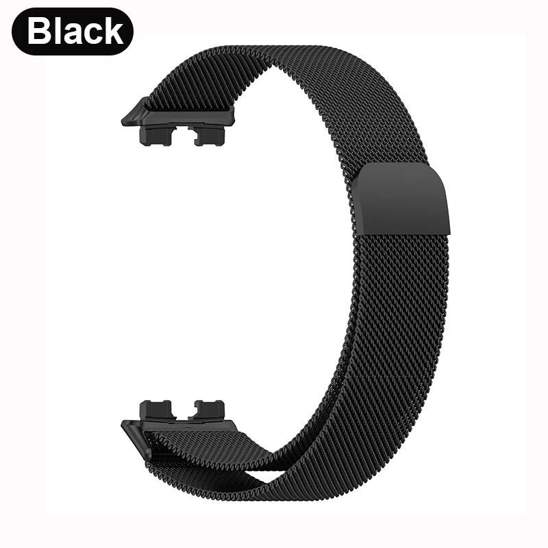 Metal Strap For Huawei Band 8 9 Bracelet With TPU Case Screen Protector Soft Film Replacement Milanese Magnetic Loop Watchband