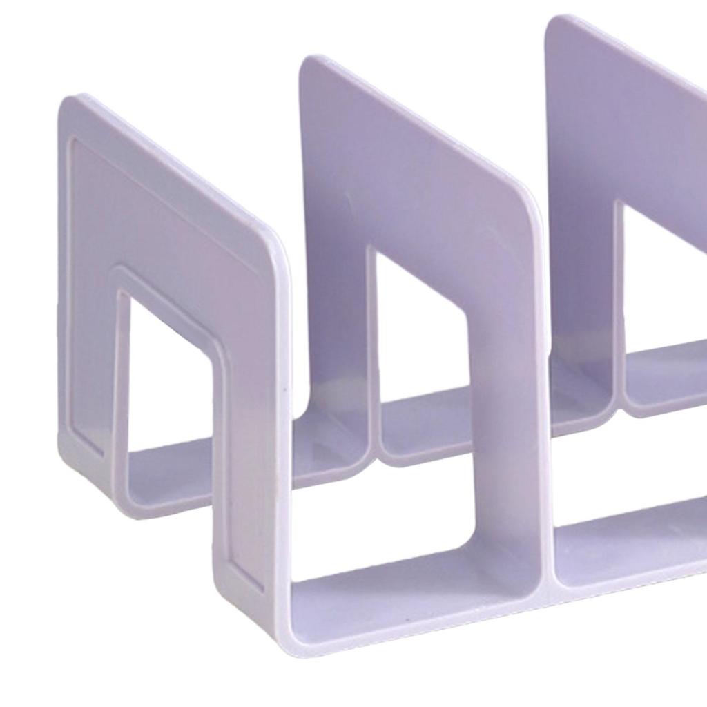 Book Stand Four Section Sturdy Acrylic Bookends Handbag Divider Shelf for Table Study Room Bookcase Cookbooks Photo Albums