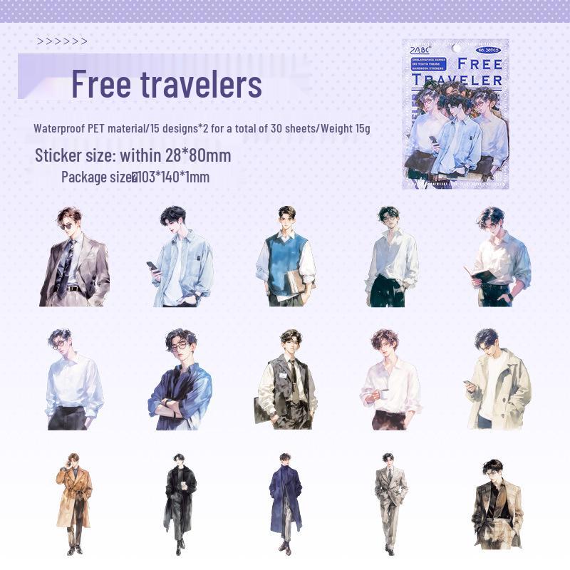 

Yuezhen Shulang Pace Набор стикеров для журнала ПЭТ с крупными символами - Высококачественные стикеры