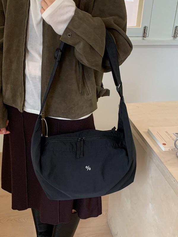 Nylon Casual Crossbody Bag With Metal Accents For Daily Use