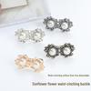Flower-Shaped Waist-Cinching Snap Buttons: Double-Sided, Detachable, Nail-Free, Sewing-Free Fasteners for Waist Adjustment.