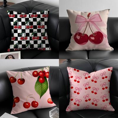 Sweet Millennium Print Kirsh Studio-A Pillow Case Anti-dustmite Pillowcase Invisible Zipper Silky Short Plush Sofa Cushion Cover