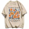 Yellow Flowers Market California Print TShirt Woman Soft Tee Top ONeck Casual T Shirt Crewneck Sports Short Sleeve