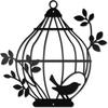 Black Metal Bird Cage Wall Art Sculpture Iron Decor for Home Living Room Bedroom Office 11.8 Inch