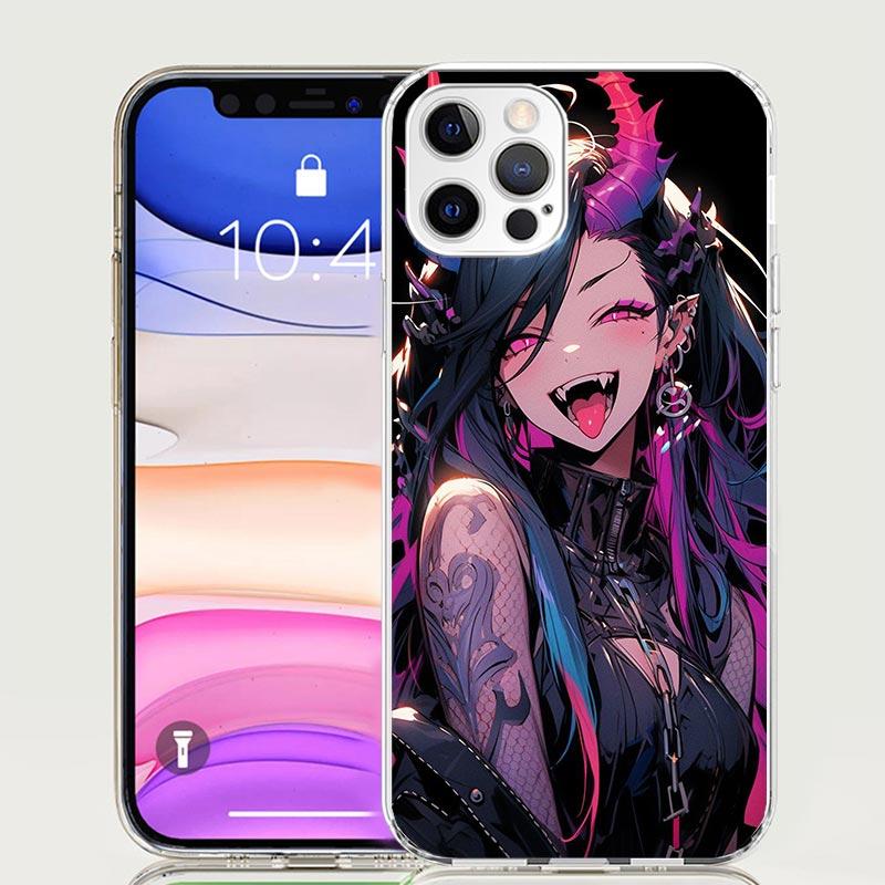 Cartoon Cool Demon Girl Phone Case For iPhone 17 Air 16 15 Plus 11 14 Pro Max 13 Mini 12 7 8 + SE Pattern Art Customized Cover 1