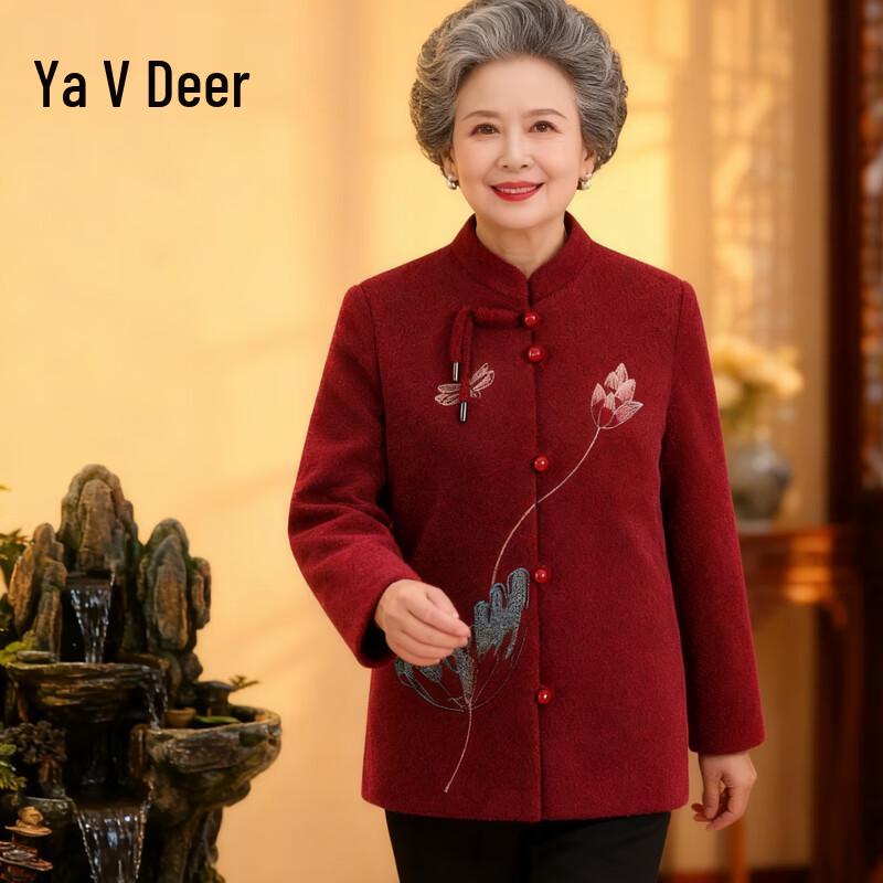 Yalu Women s Retro Floral Thick Winter Jacket 3XL