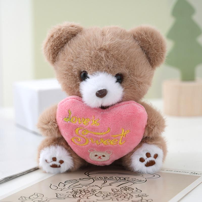 Милый Плюшевый Мишка с Сердечком Брелок Подвеска Декор для Рюкзака A2