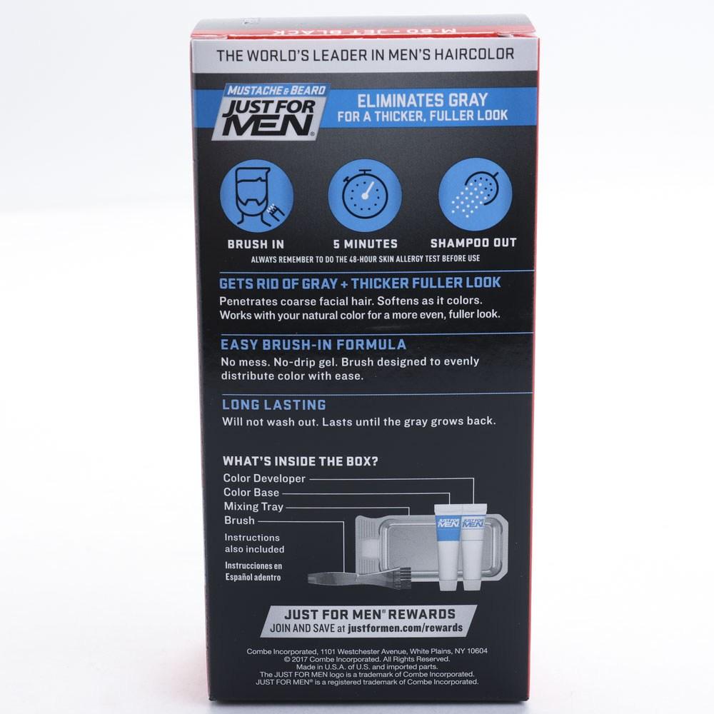 JUST FOR MEN Schnurrbart & Bart Gesichtshaar Einfärbebürste 14g, H-60 Tiefschwarz, 1 Stück