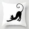 Black Cat Pillowcase Square Decorative  Sofa Cushion Cover