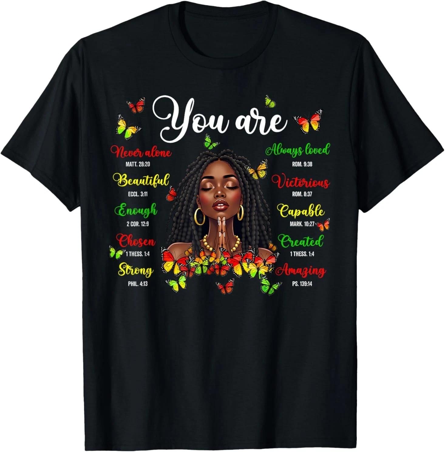 Black History Loc d Afro Girl You are Bible Verse Christian T shirt 3XL