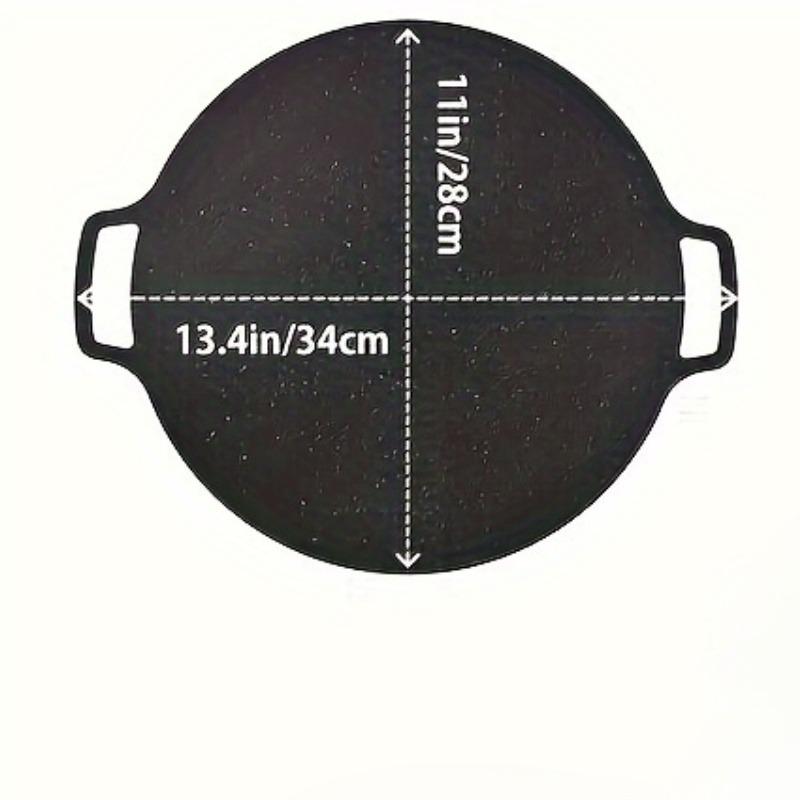 

1pcs Cast Iron Outdoor Grill Pan Non-Stick Teppanyaki Plate for Camping & Home BBQ Cooking Duty Portable Design чёрный