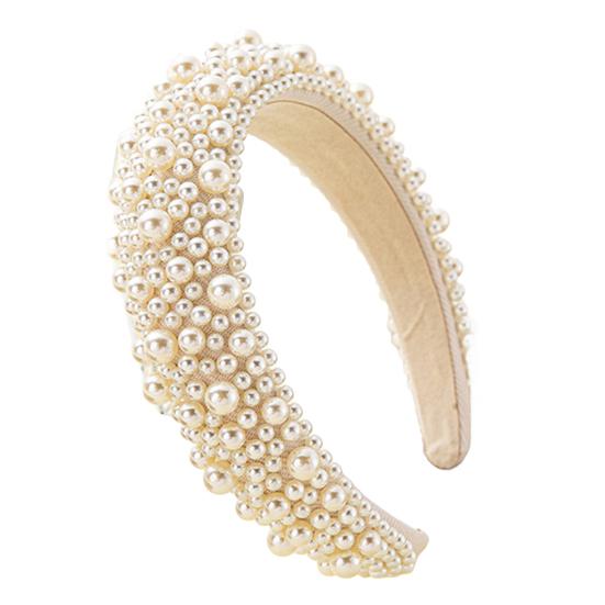 Imitation Pearl Hair Hoop Wide Heightened Headband Flexible Comfortable Fit Hair Hoop Hair Accessory